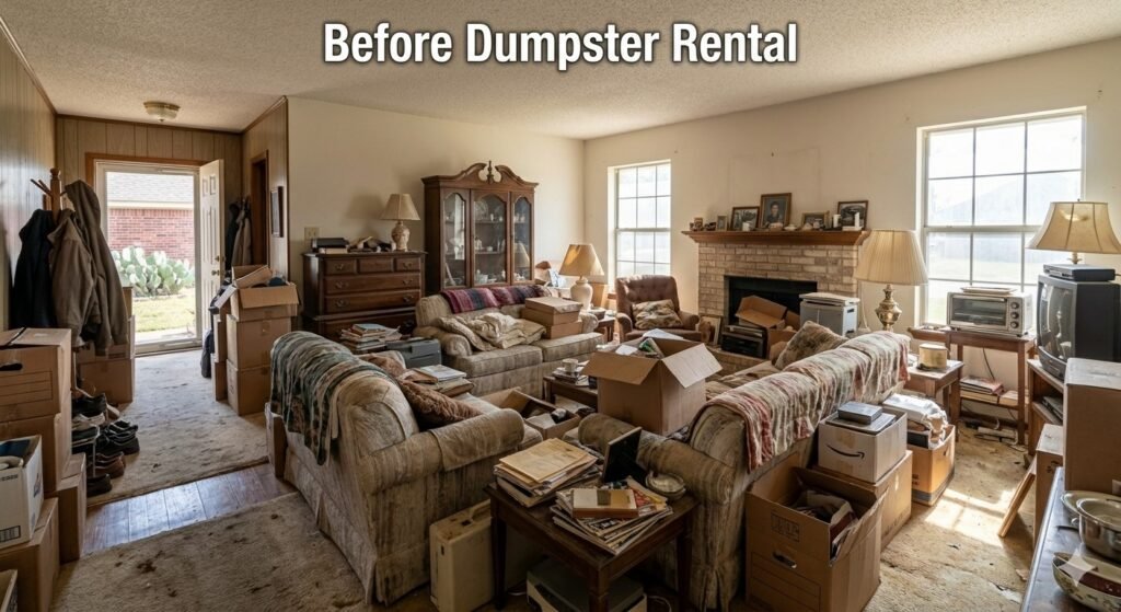 AFTER — Completely cleared estate cleanout property in New Braunfels TX ready for sale or renovation
